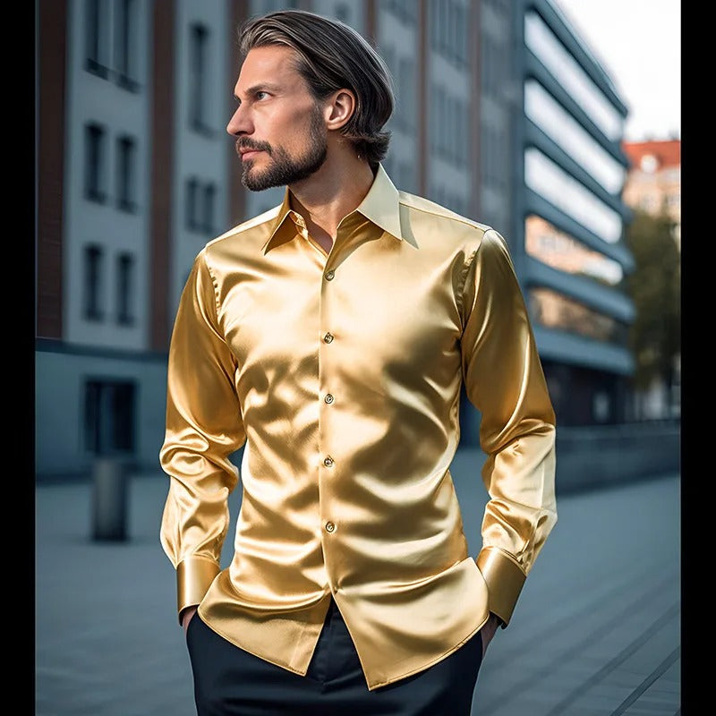 Heren Overhemd Lange Mouwen Modern Stijl 6