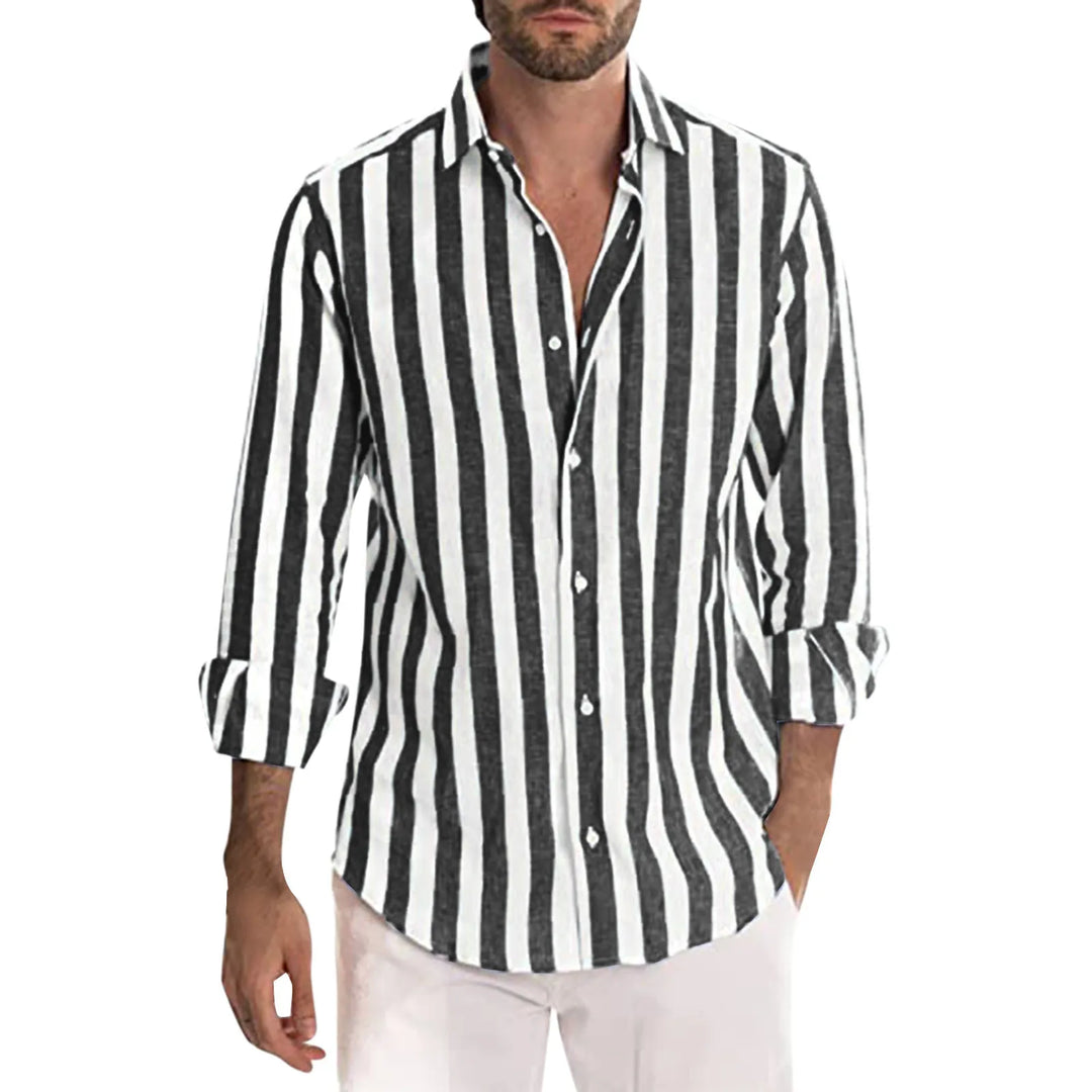 Heren Overhemd Linnen Casual Stijl 2