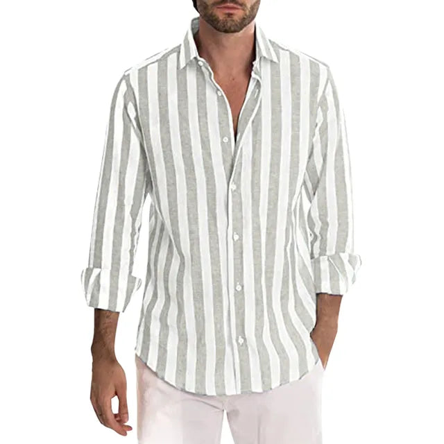 Heren Overhemd Linnen Casual Stijl 3