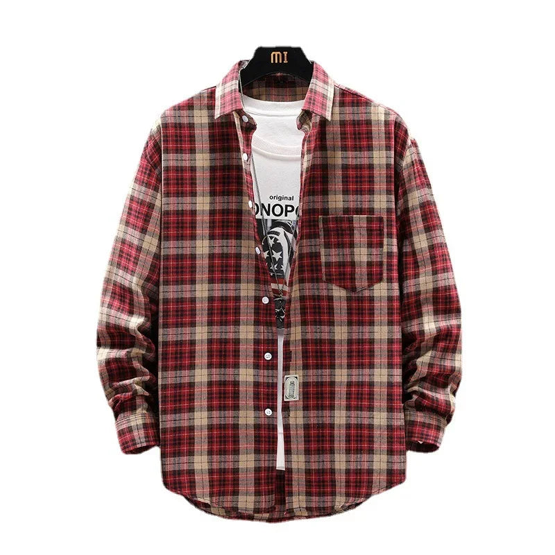 Heren Overhemd Losse Casual Lange Mouwen Britse Stijl 1