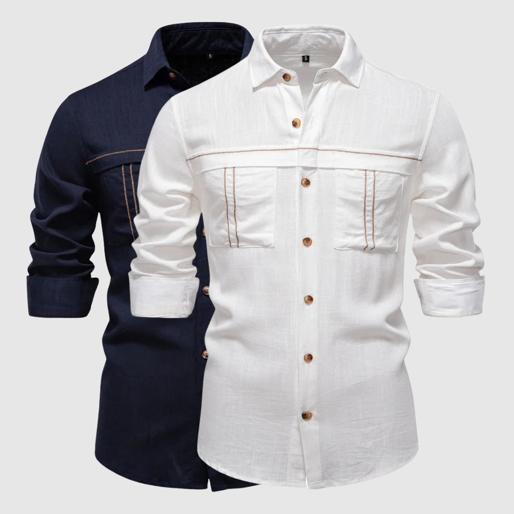 Heren Overhemd Met Knoopsluiting - Ademend Design Voor Casual En Formele Gelegenheden 2