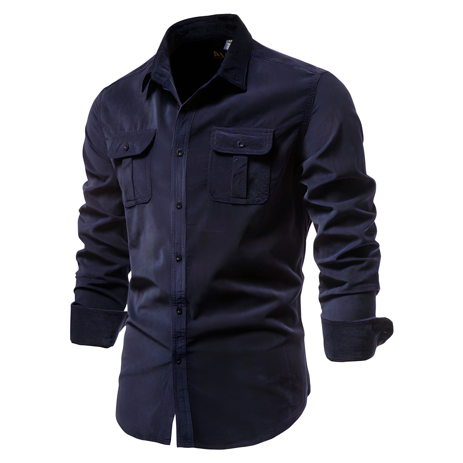 Heren Overhemd Militair Stijl Lange Mouwen Casual 5