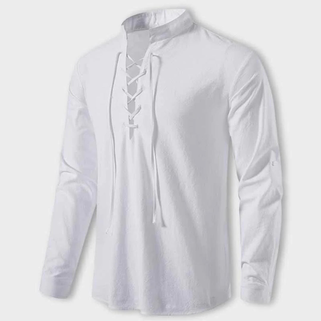 Heren Overhemd V-hals Casual Stijl 8