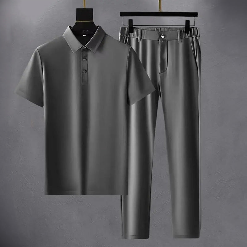 Heren Overhemd met Korte Mouwen en Verfijnde Broek 2