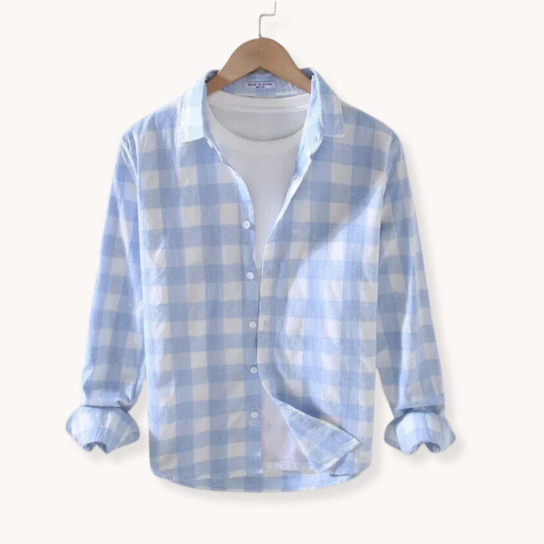 Heren Overhemd met Lange Mouwen en Gingham Patroon 2