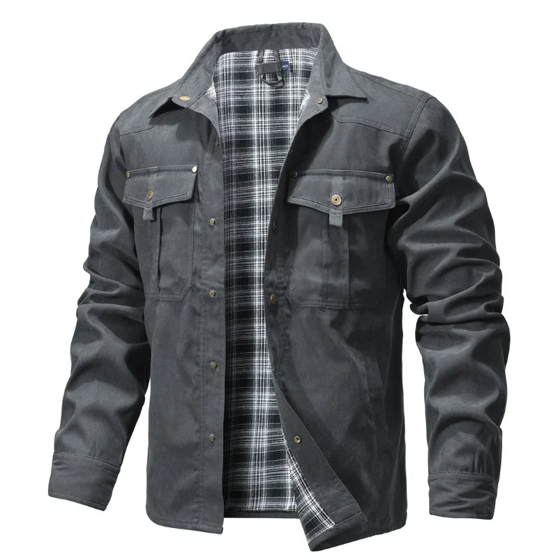 Heren Overshirt Casual Flanel 100% Polyester 1
