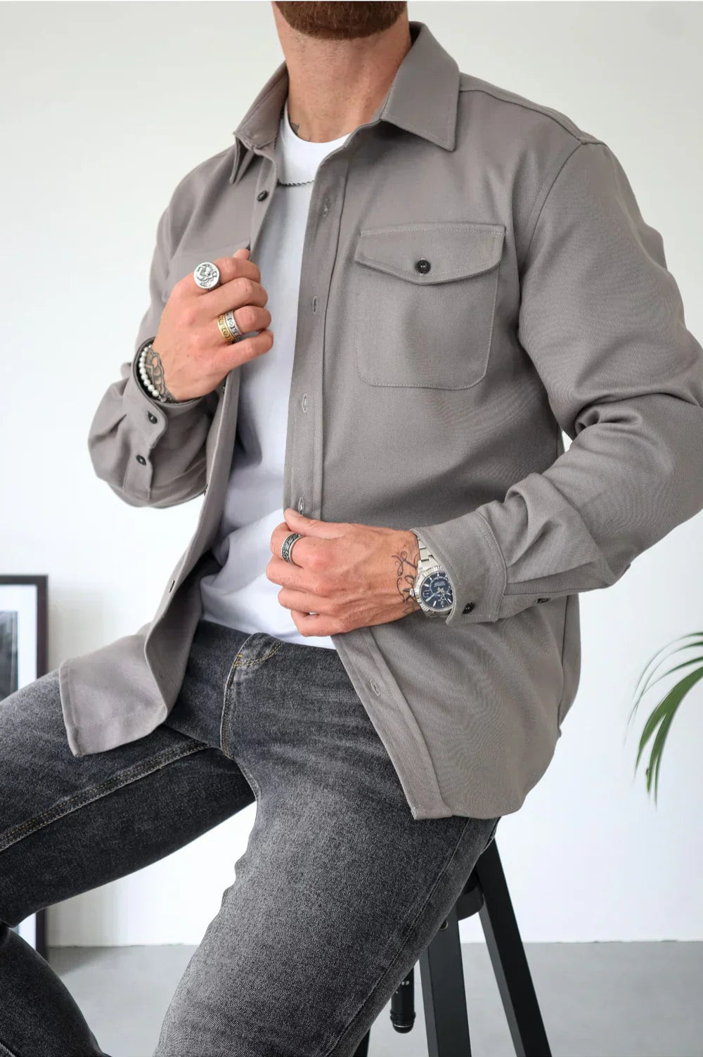 Heren Overshirt Casual Stijlvol Moderne Pasvorm 0