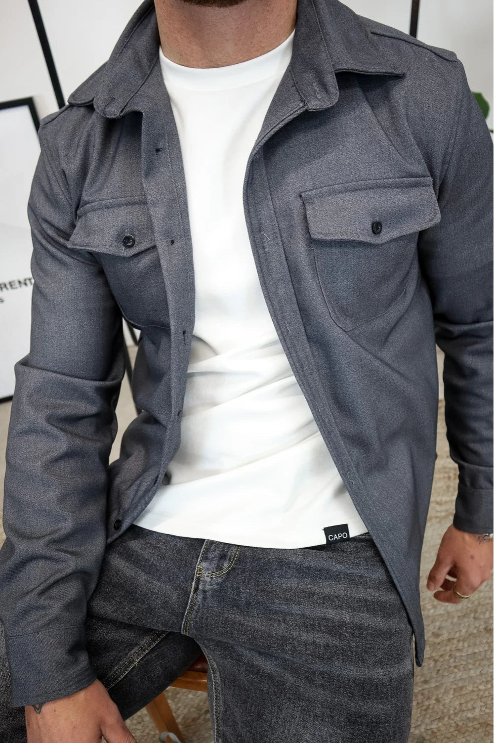 Heren Overshirt Casual Stijlvol Moderne Pasvorm 4