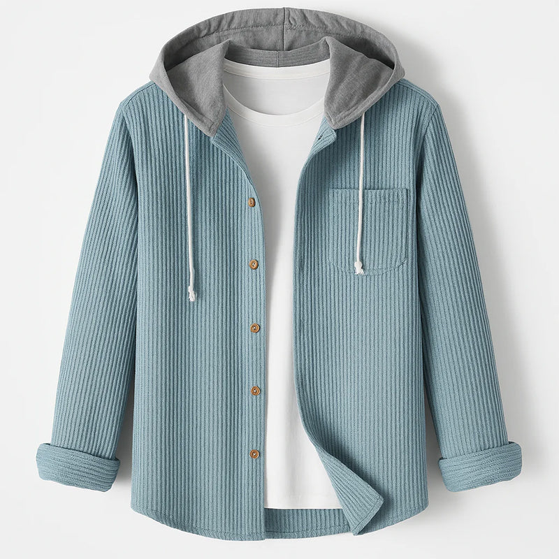 Heren Overshirt met Capuchon en Knoopsluiting 1