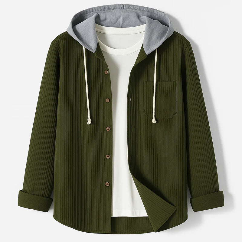 Heren Overshirt met Capuchon en Knoopsluiting 2