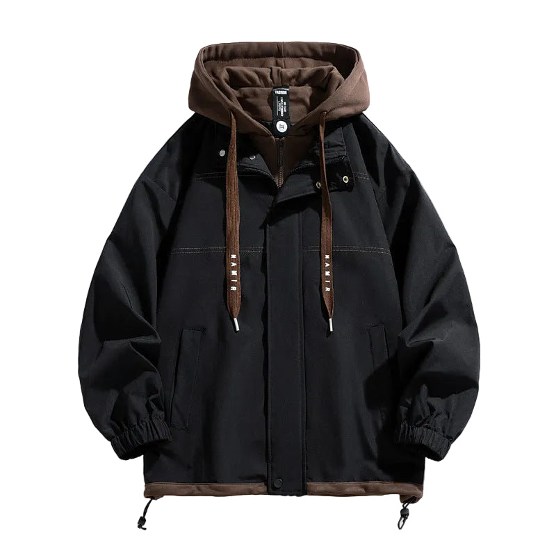 Heren Oversized Jack met Capuchon en Gelaagd Ontwerp 0