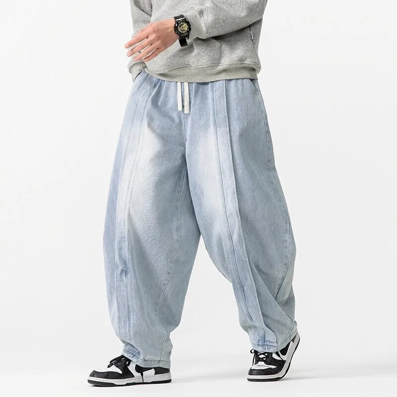 Heren Oversized Jeans met Taps Toelopende Manchetten 1