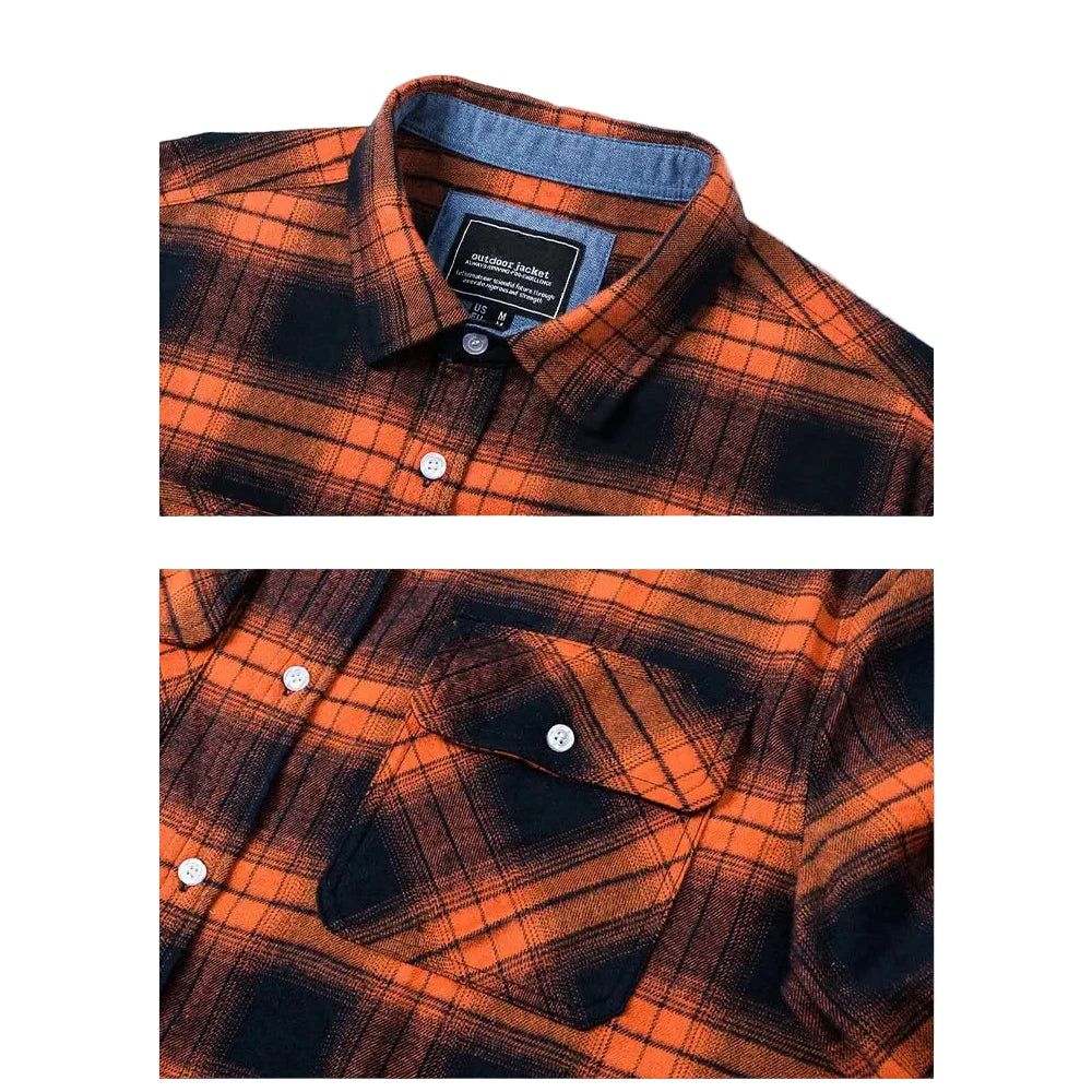 Heren Oversized Shirt Jacket Ruitpatroon Katoen Lange Mouwen 4