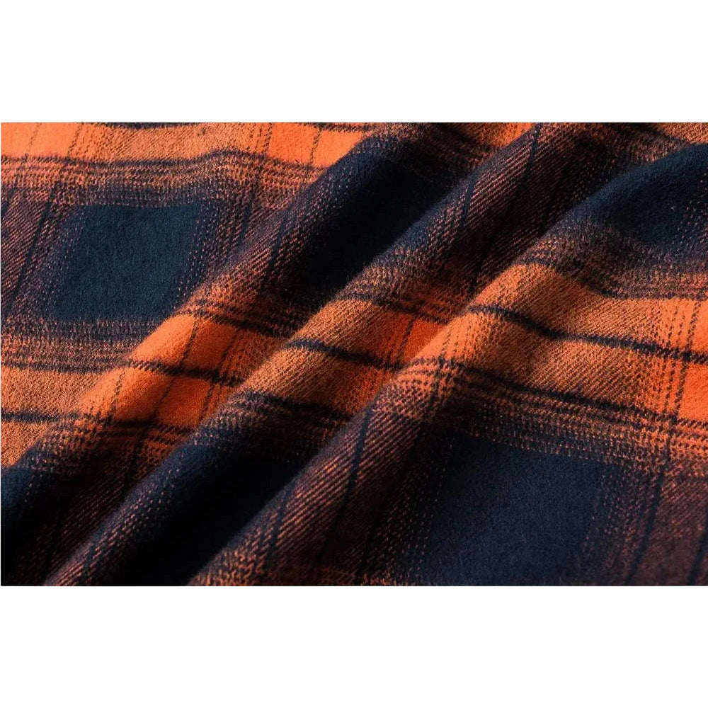 Heren Oversized Shirt Jacket Ruitpatroon Katoen Lange Mouwen 5