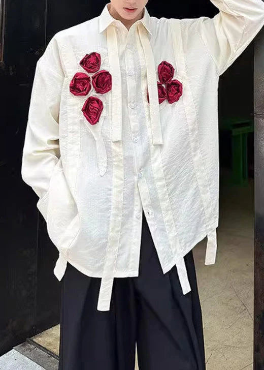Heren Oversized Shirt Met Bloemenprint Casual Herfststijl 2
