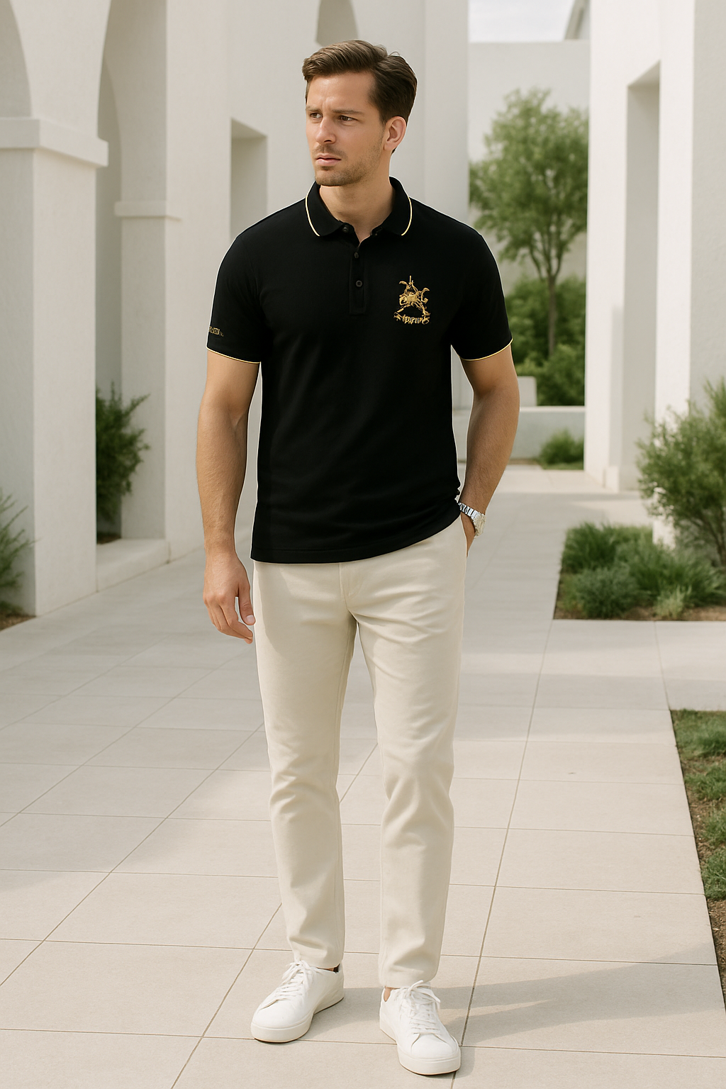 Heren Polo Stijlvol Geborduurd Katoen 2