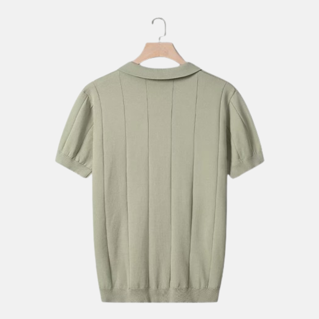 Heren Polo V-hals Geribbelde Stijl 8