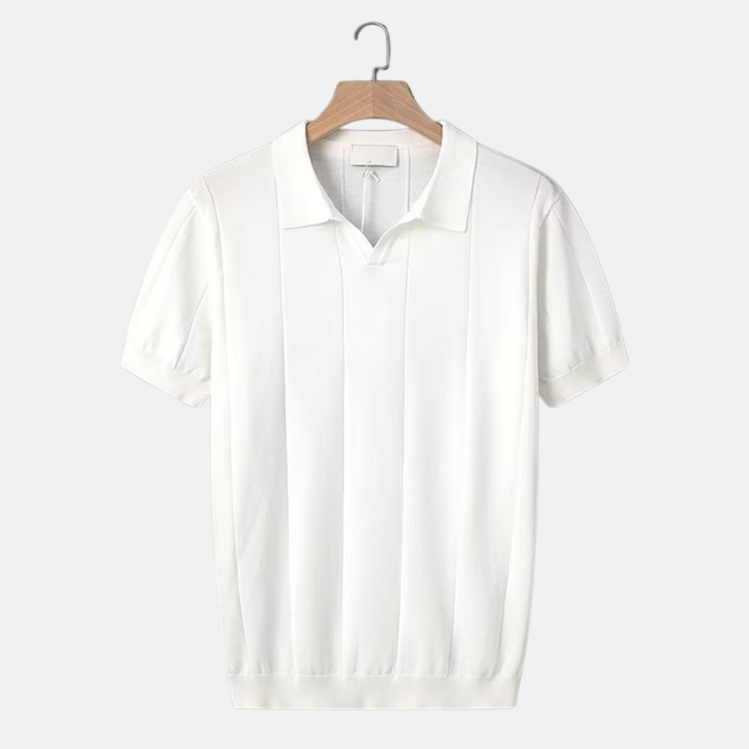 Heren Polo V-hals Geribbelde Stijl 9