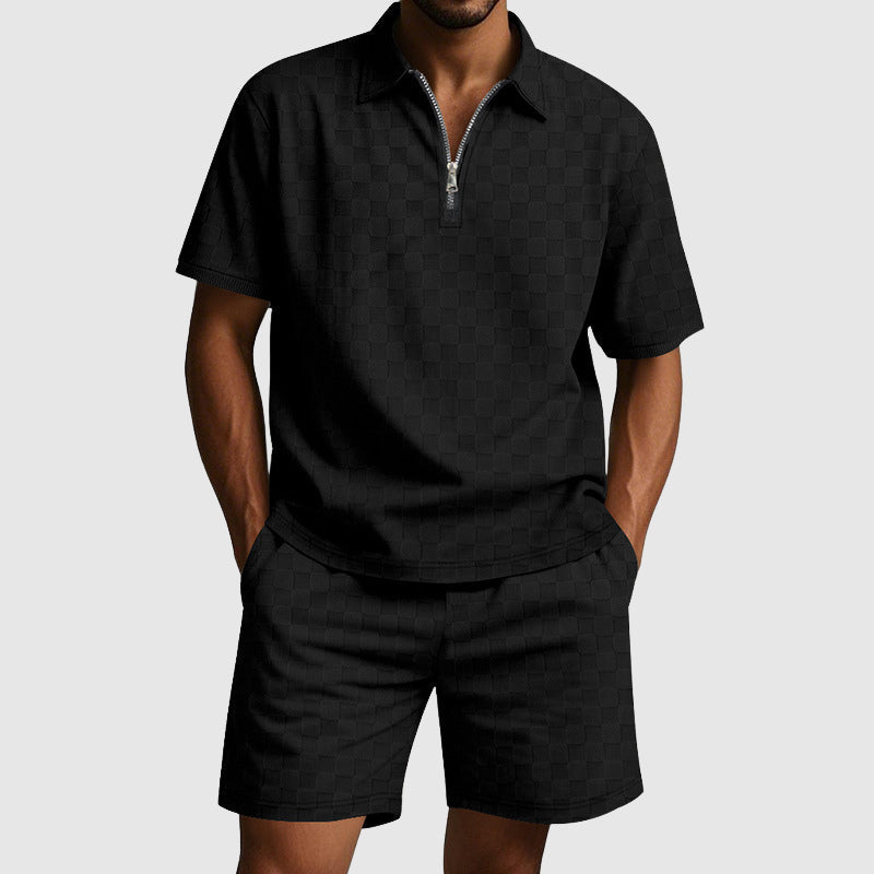 Heren Polo en Short Geometrische Set 7
