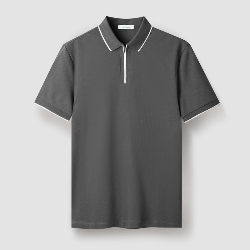 Heren Polo met Rits en Contrasterende Mouwen 3
