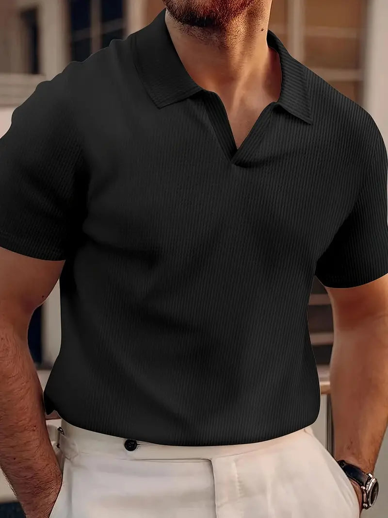 Heren Poloshirt Casual Waffle Stof 2