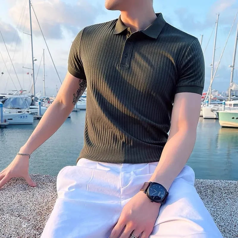 Heren Poloshirt Korte Mouw Slim Fit 0