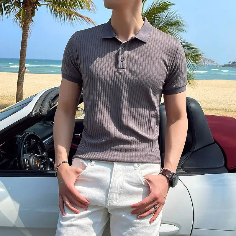 Heren Poloshirt Korte Mouw Slim Fit 5