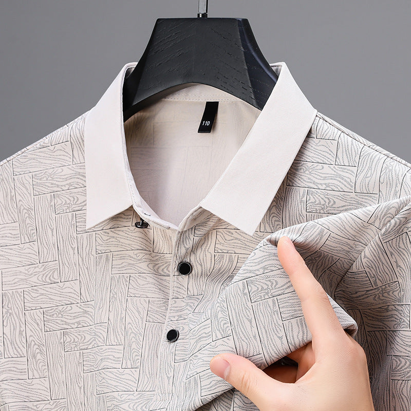 Heren Poloshirt Korte Mouwen Geometrisch Patroon 2