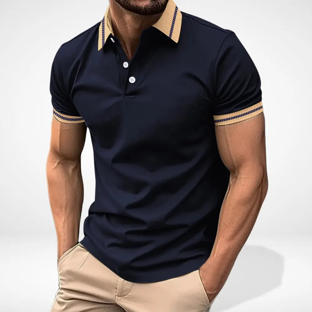 Heren Poloshirt Korte Mouwen Met Contrasterende Kraag 4