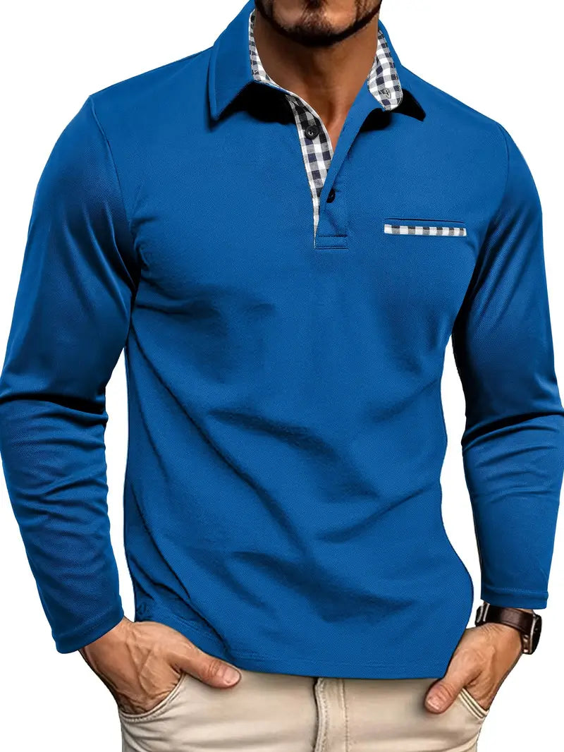 Heren Poloshirt Lange Mouwen Casual 4
