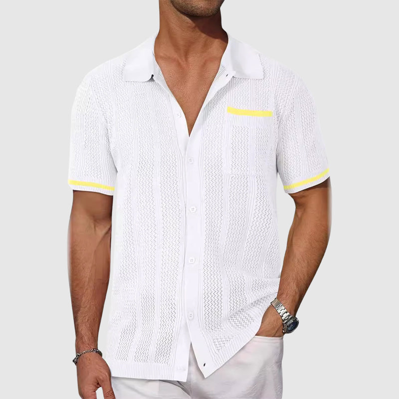 Heren Poloshirt Met Retro Kampkraag 4