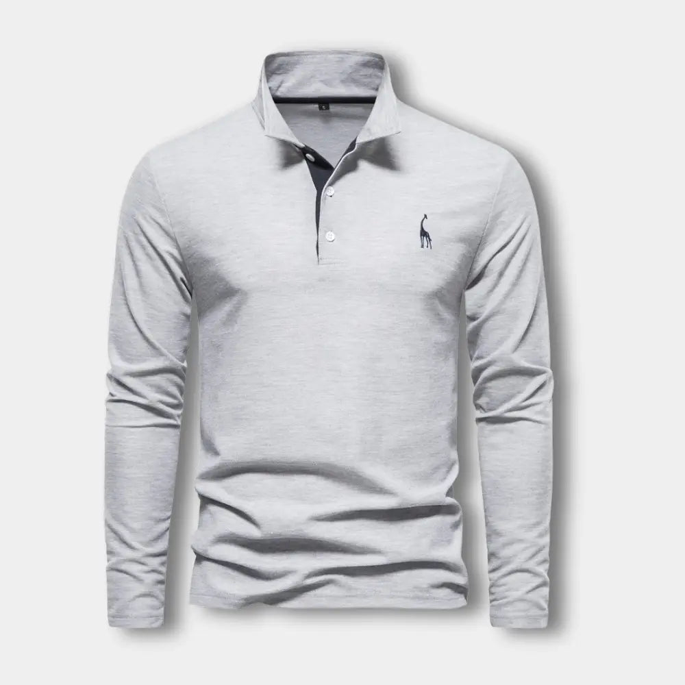Heren Poloshirt met Lange Mouwen en Contrasterende Kraag 1