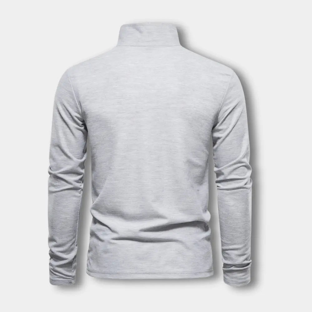 Heren Poloshirt met Lange Mouwen en Contrasterende Kraag 2