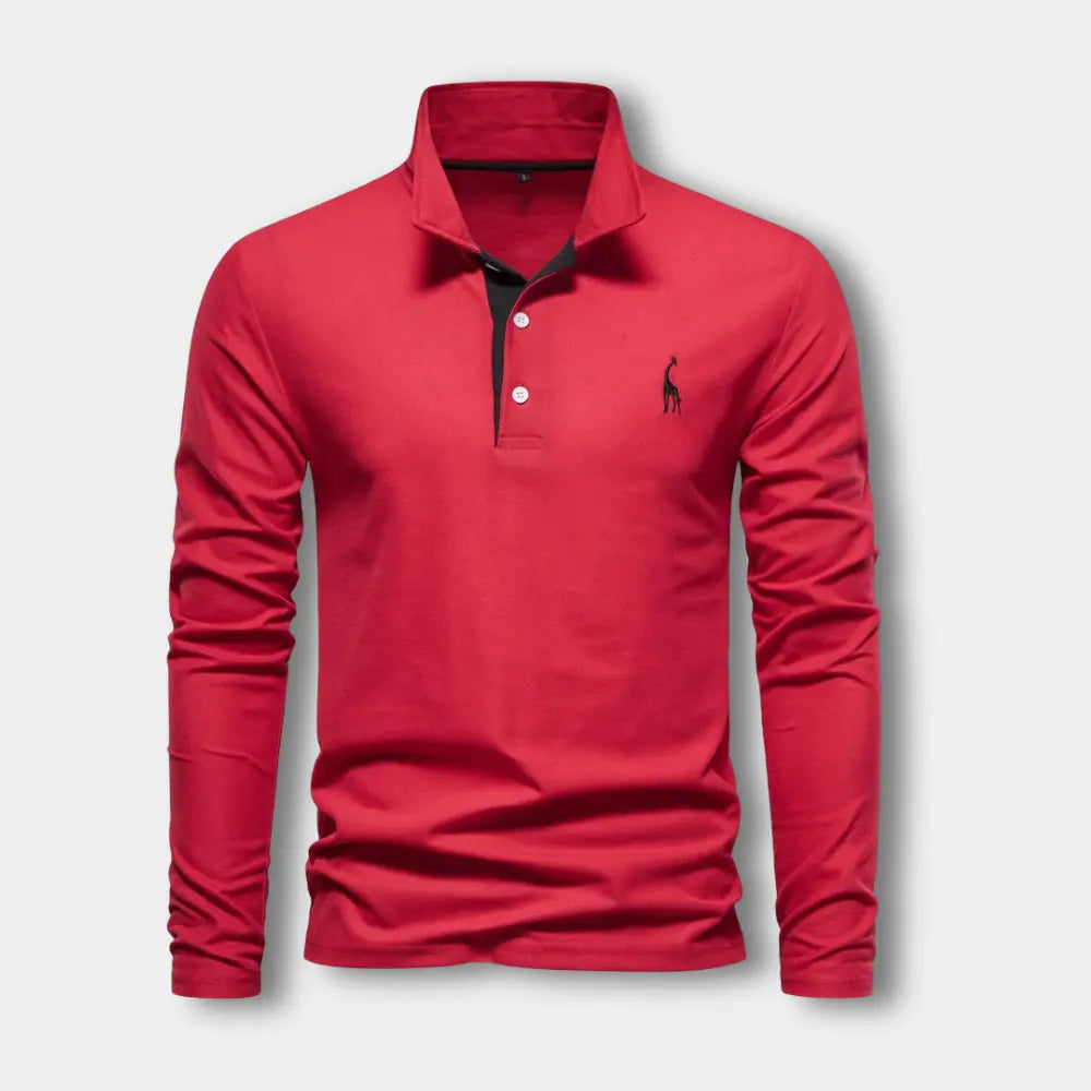 Heren Poloshirt met Lange Mouwen en Contrasterende Kraag 9