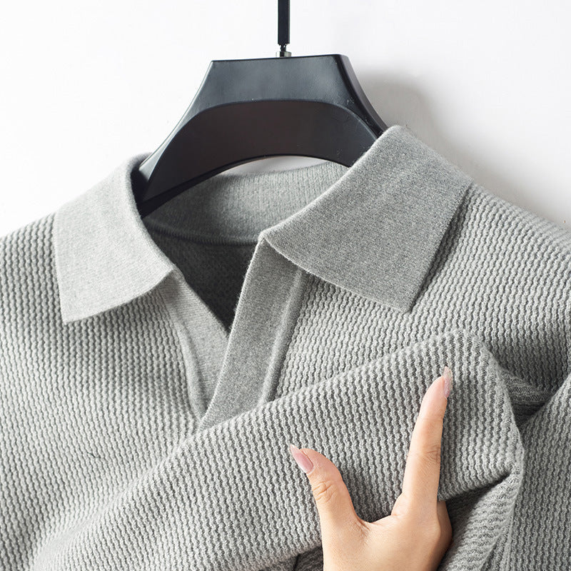 Heren Polosweater Gebreid met Omslagkraag 2