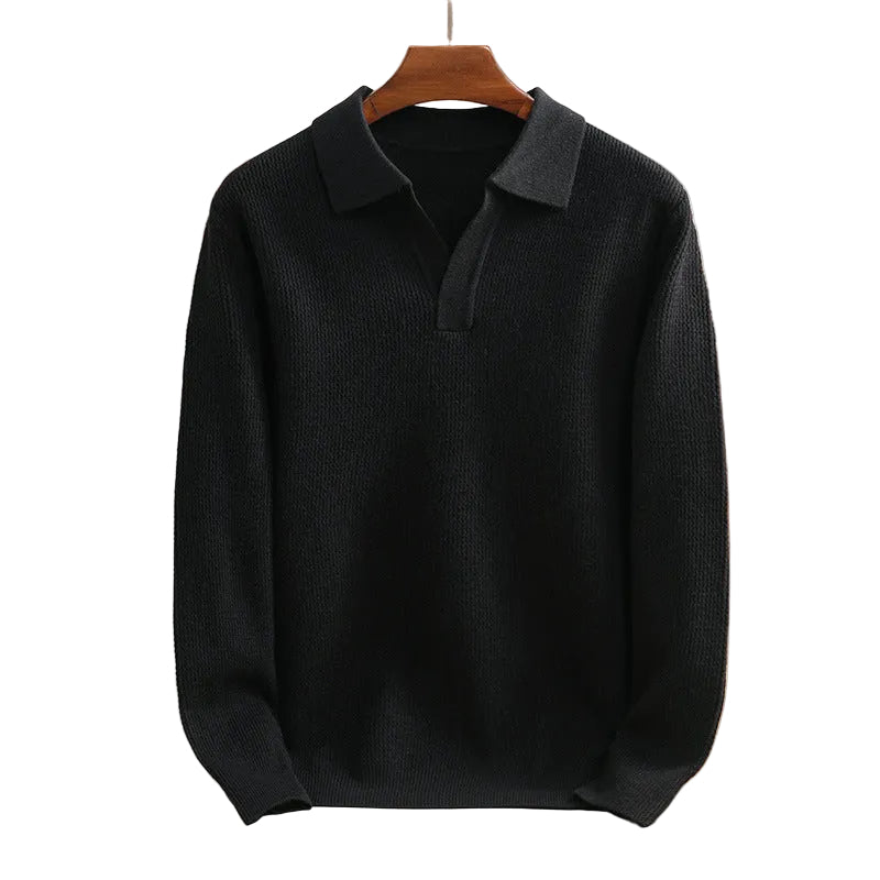 Heren Polosweater Gebreid met Omslagkraag 4