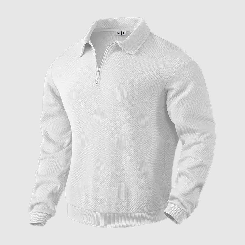 Heren Polosweater met Lange Mouwen en Ritssluiting 1