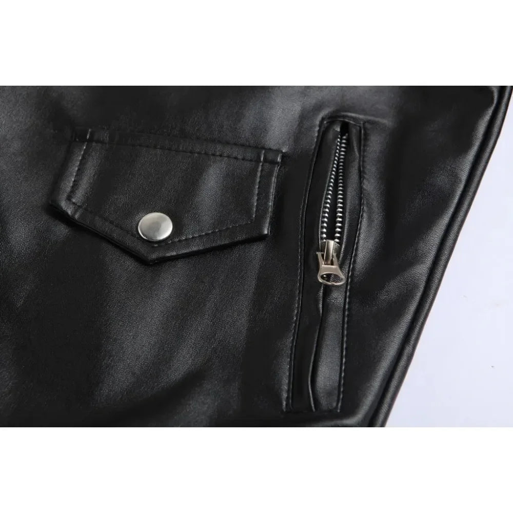 Heren Punkrockjack Met Metalen Details 4