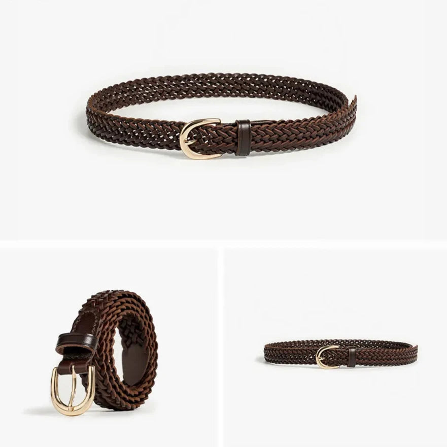 Heren Riem Gevlochten Met Gouden Hardware 7