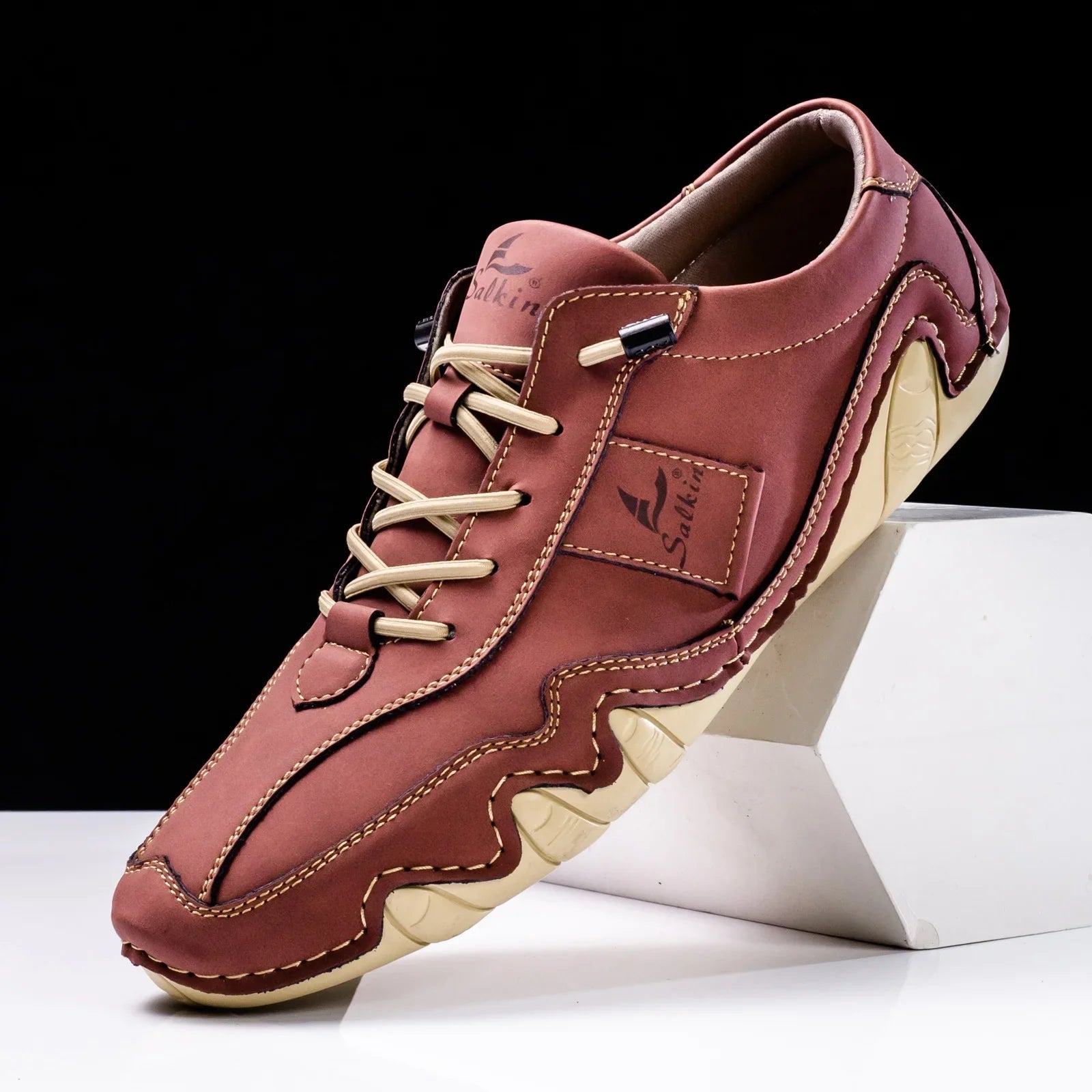 Heren Schoenen Lage Veterschoenen met Contrasterende Stiksels 1
