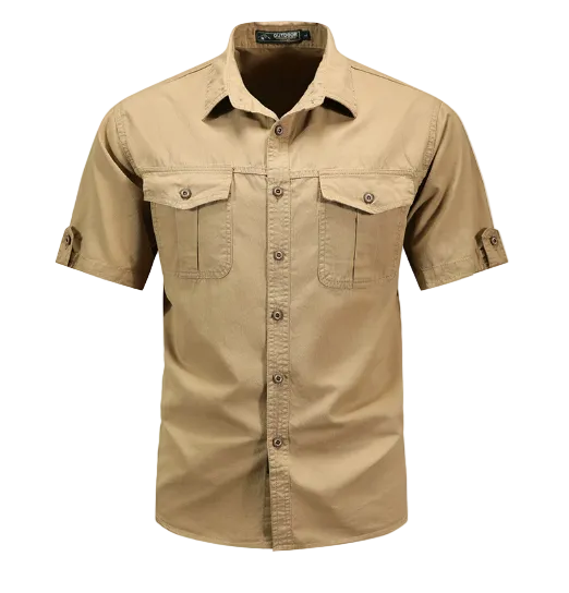 Heren Shirt Cargostijl Voor Buitenactiviteiten Met Praktische Zakken 0