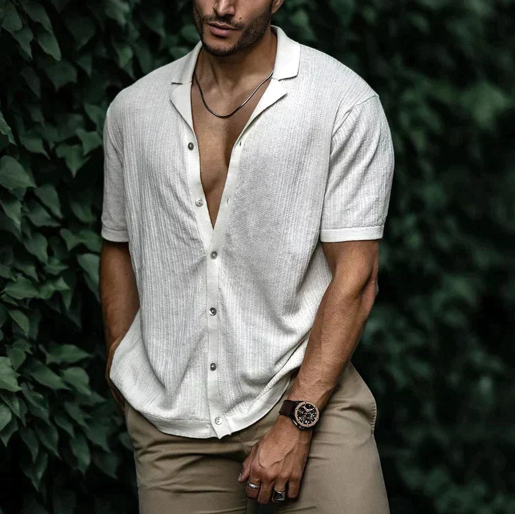 Heren Shirt Met Button-Down Kraag Voor Zomer Casual Stijl 3