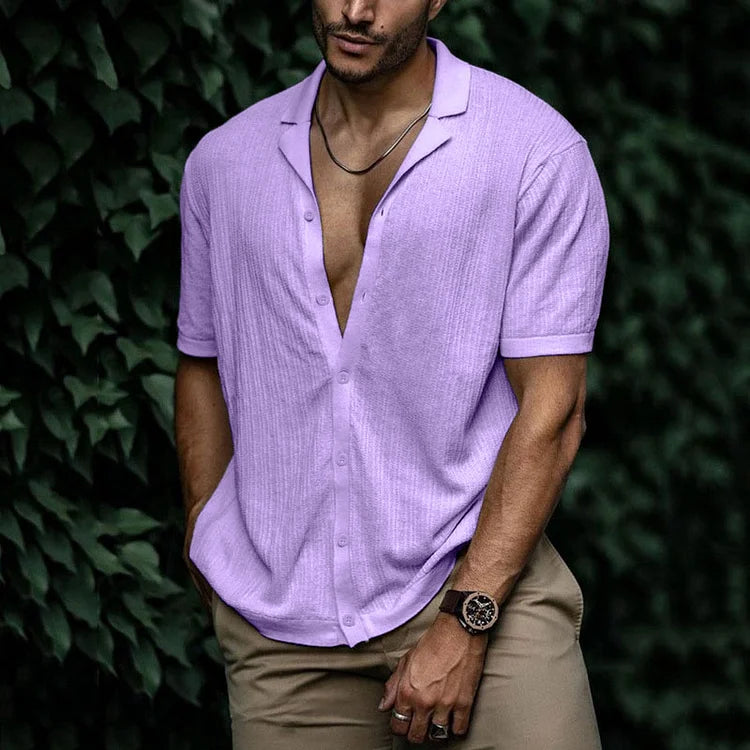 Heren Shirt Met Button-Down Kraag Voor Zomer Casual Stijl 4