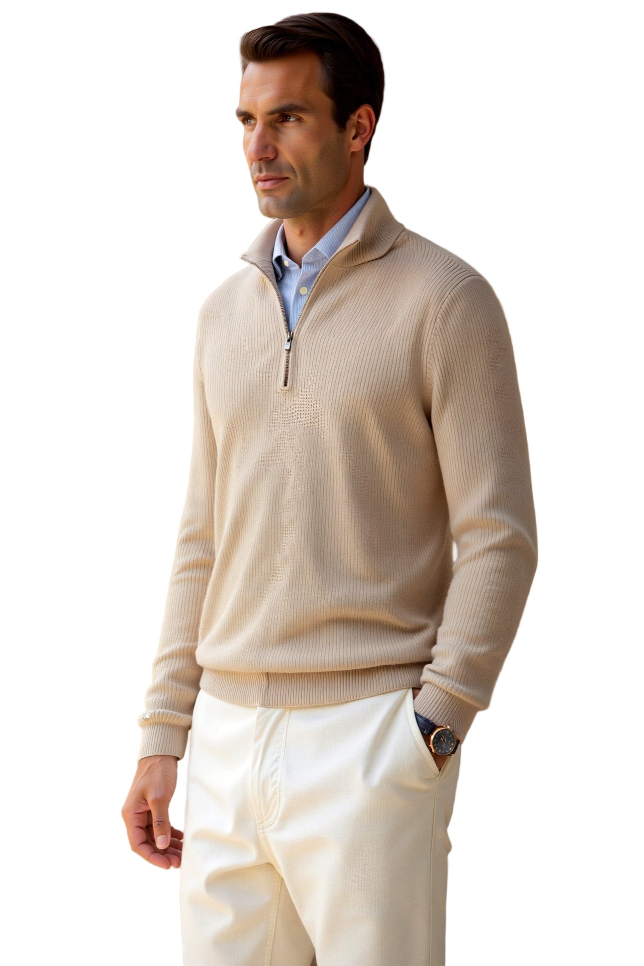 Heren Shirt Met Rits Klassiek Ontwerp Voor Koude Dagen 1