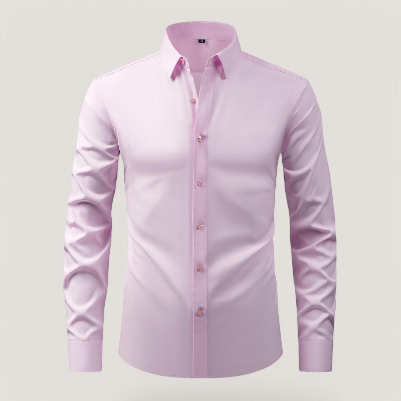 Heren Slim-Fit Overhemd Elastisch en Kreukvrij