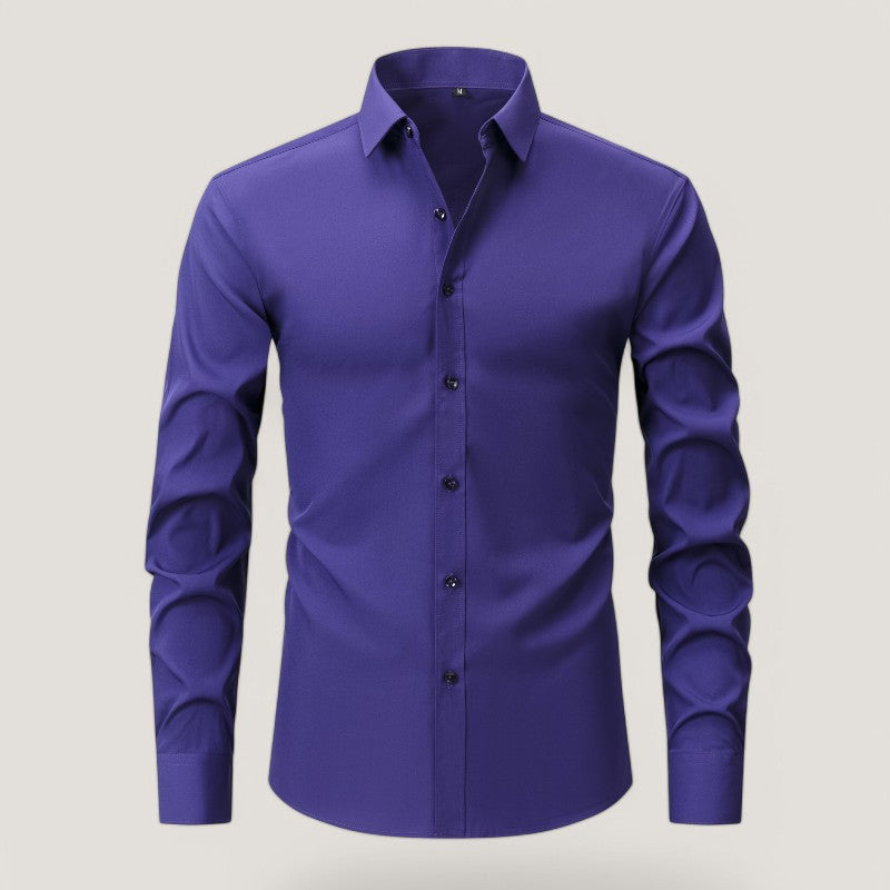 Heren Slim-Fit Overhemd Elastisch en Kreukvrij
