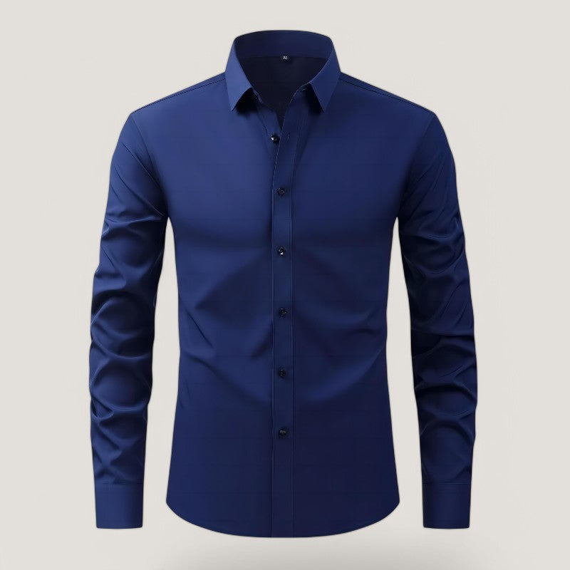 Heren Slim-Fit Overhemd Elastisch en Kreukvrij
