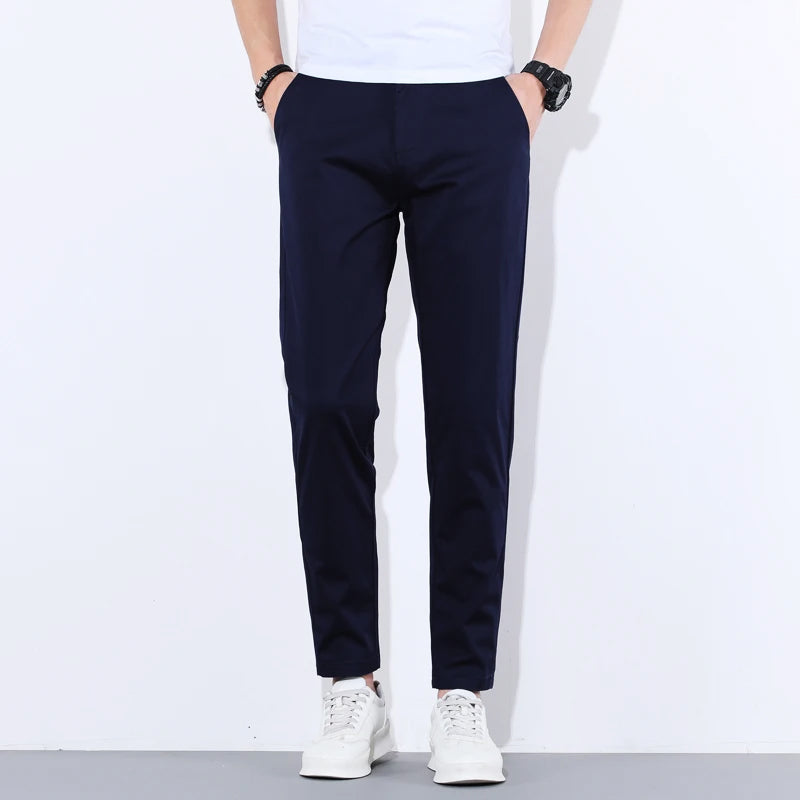 Heren Slim-fit Broek Met Toelopen Pijpen 2