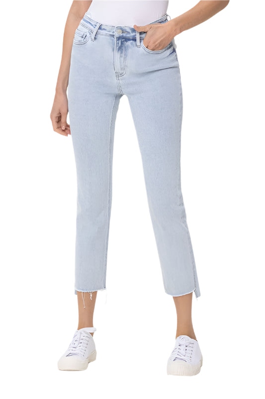 Heren Slim Straight Jeans Hoge Taille Licht Denim 0