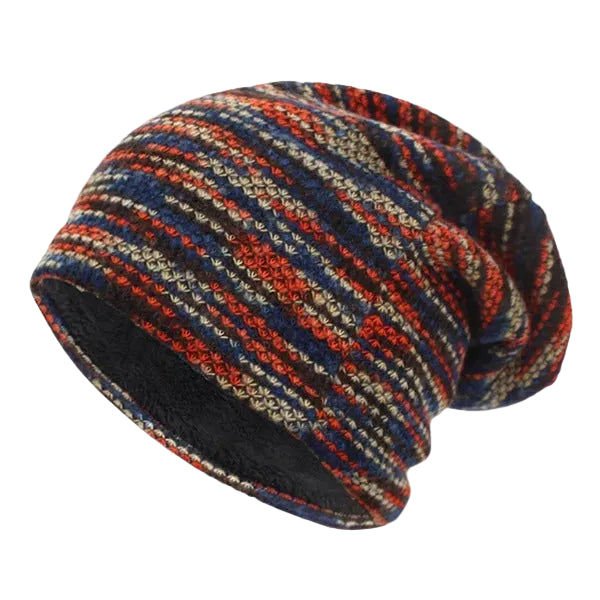 Heren Slouchy Beanie Gestreept 0